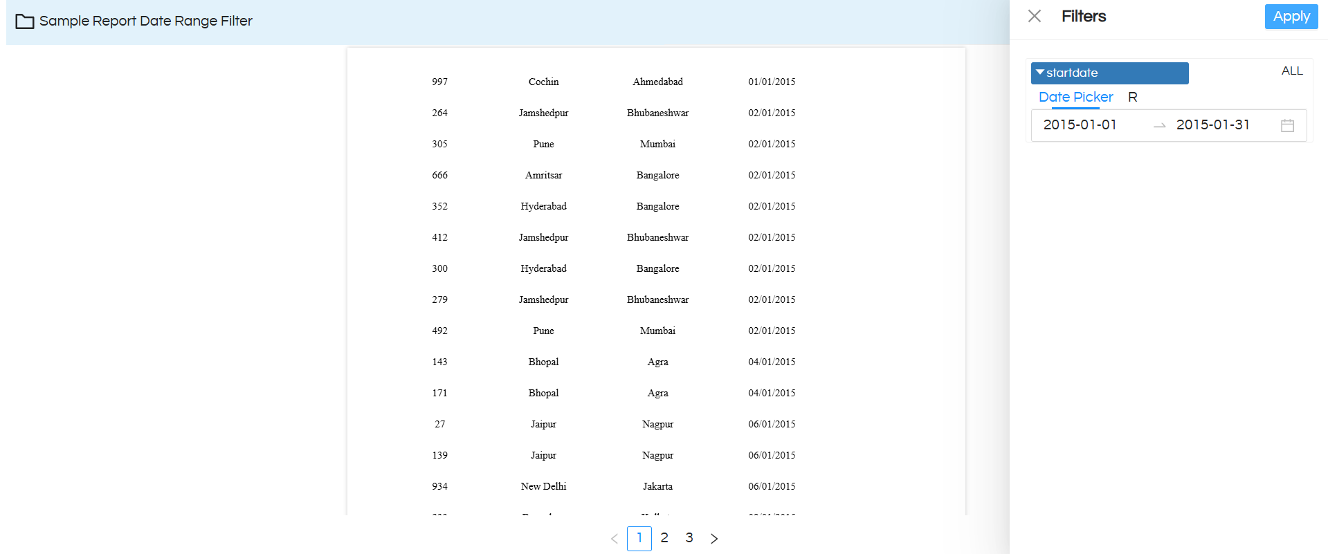 Using Date Range Picker as an Input parameter/Filter in Canned Reporting