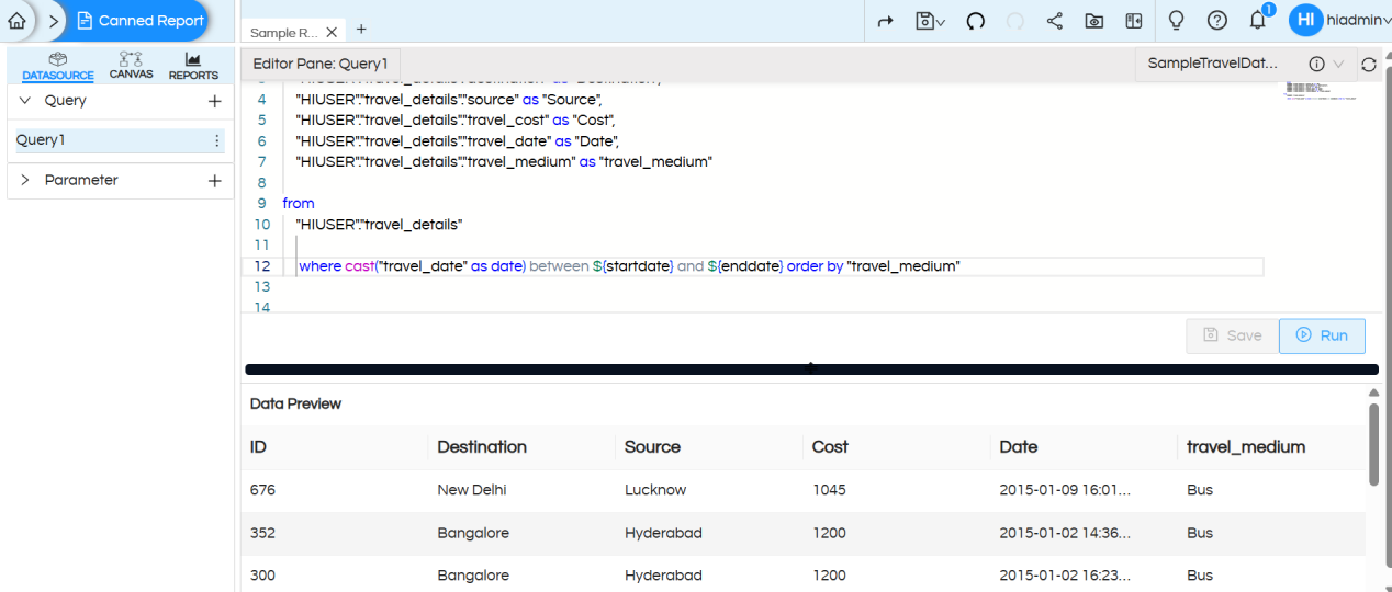Using Date Range Picker as an Input parameter/Filter in Canned Reporting