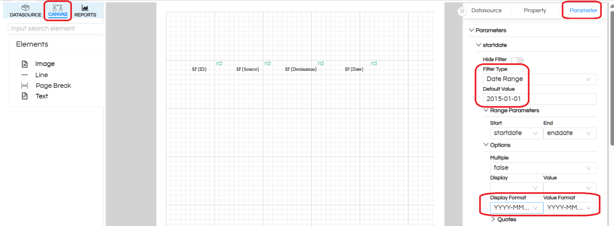 Using Date Range Picker as an Input parameter/Filter in Canned Reporting