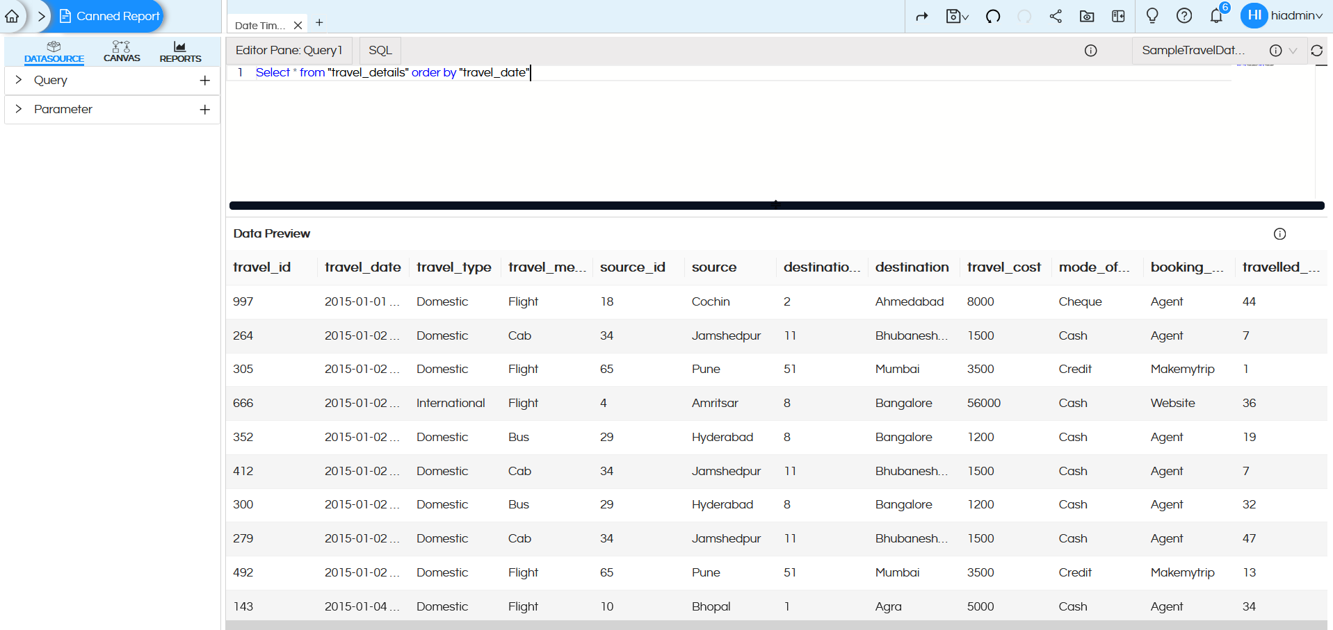 Using Date Time Range Picker As An Input Parameter/ Filter In Canned Reporting