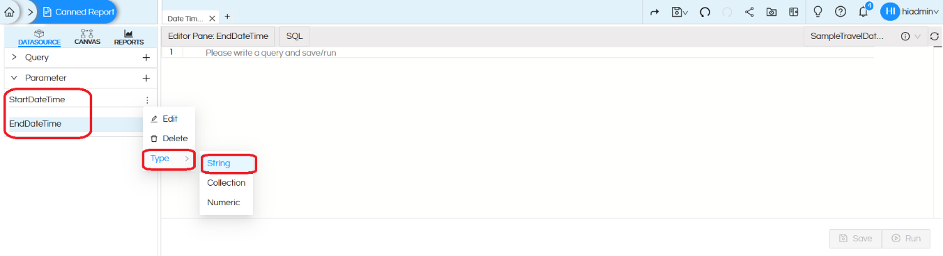 Using Date Time Range Picker As An Input Parameter/ Filter In Canned Reporting