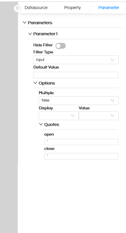 Using Filter/Parameter with input text box to type values in Canned Reporting