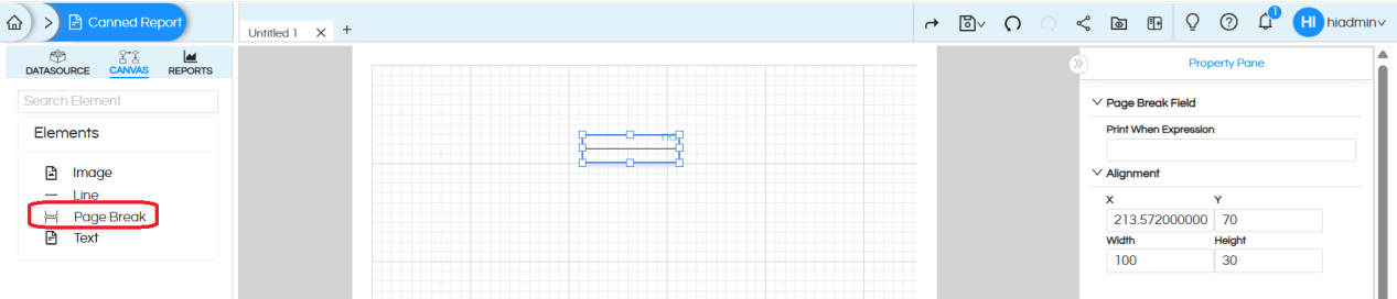 Using of Page Break in Canned Reporting