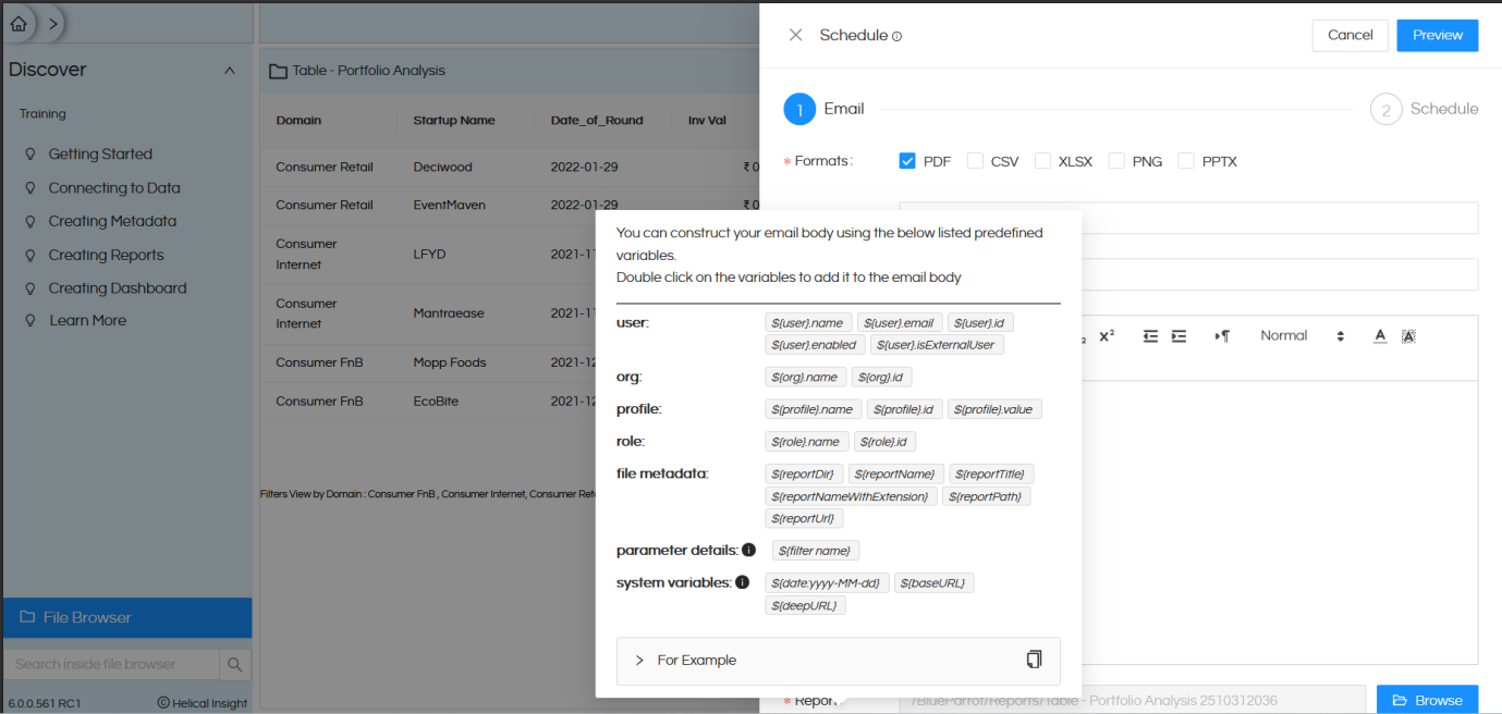 Walkthrough of Major Version 6.0 Open Source BI Helical Insight