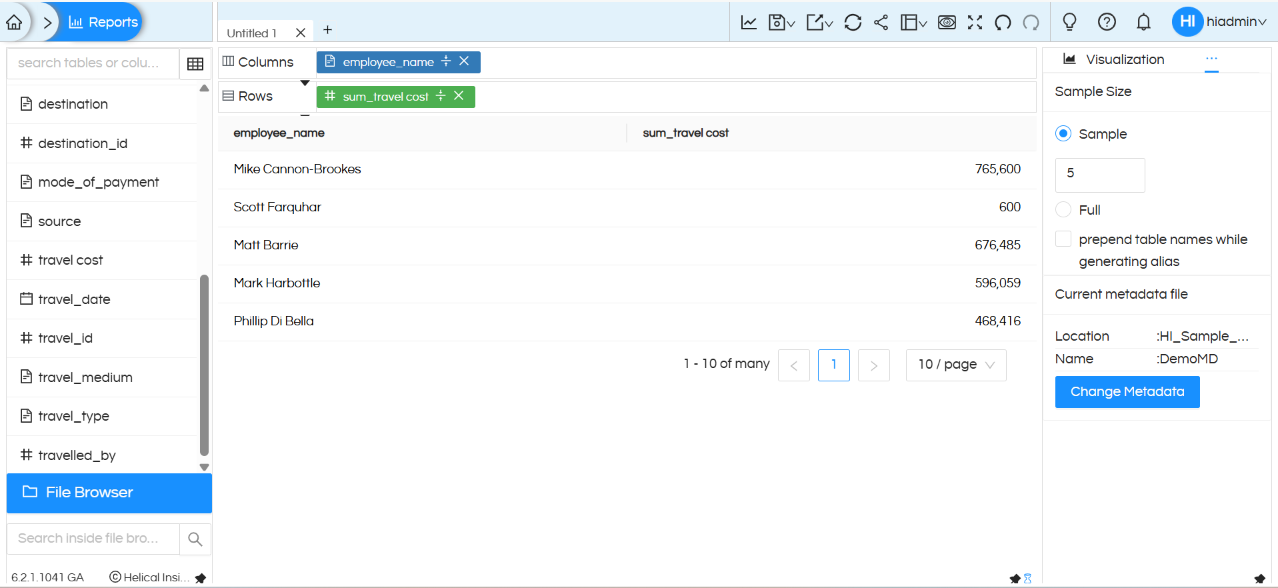 How to Create Top 5 / Bottom 5 Type of Reports in Helical Insight Interactive Report Designer (HReport)